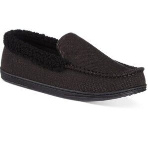 Isotoner Men's Brushed Knit  Moccasin Slipper with Fleece Lining Size XXL Brown